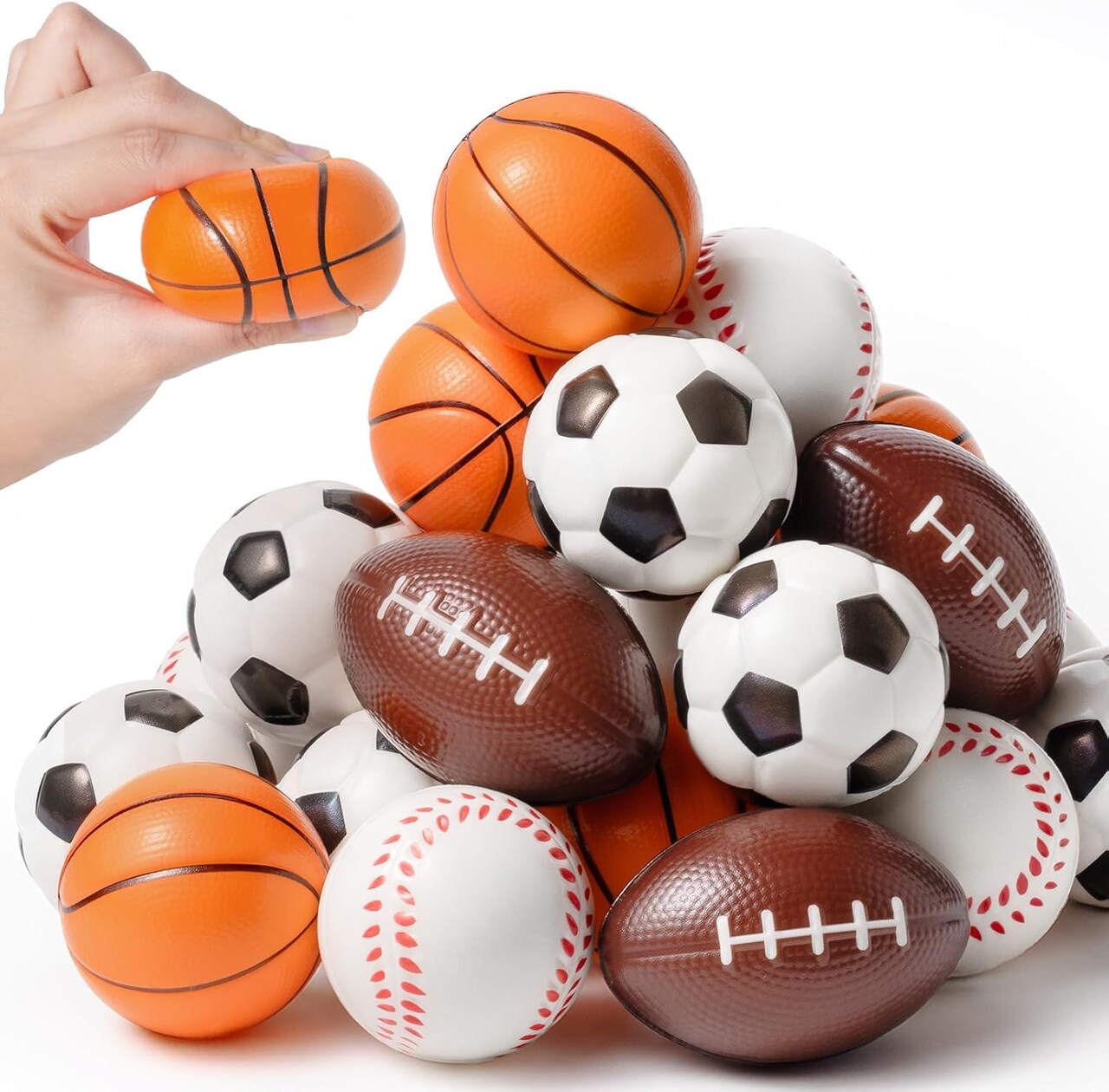Easter Basket Stuffers for Kids Boys Girls, 24 Pack Foam Bouncy Stress Balls with Cards for Toddlers
